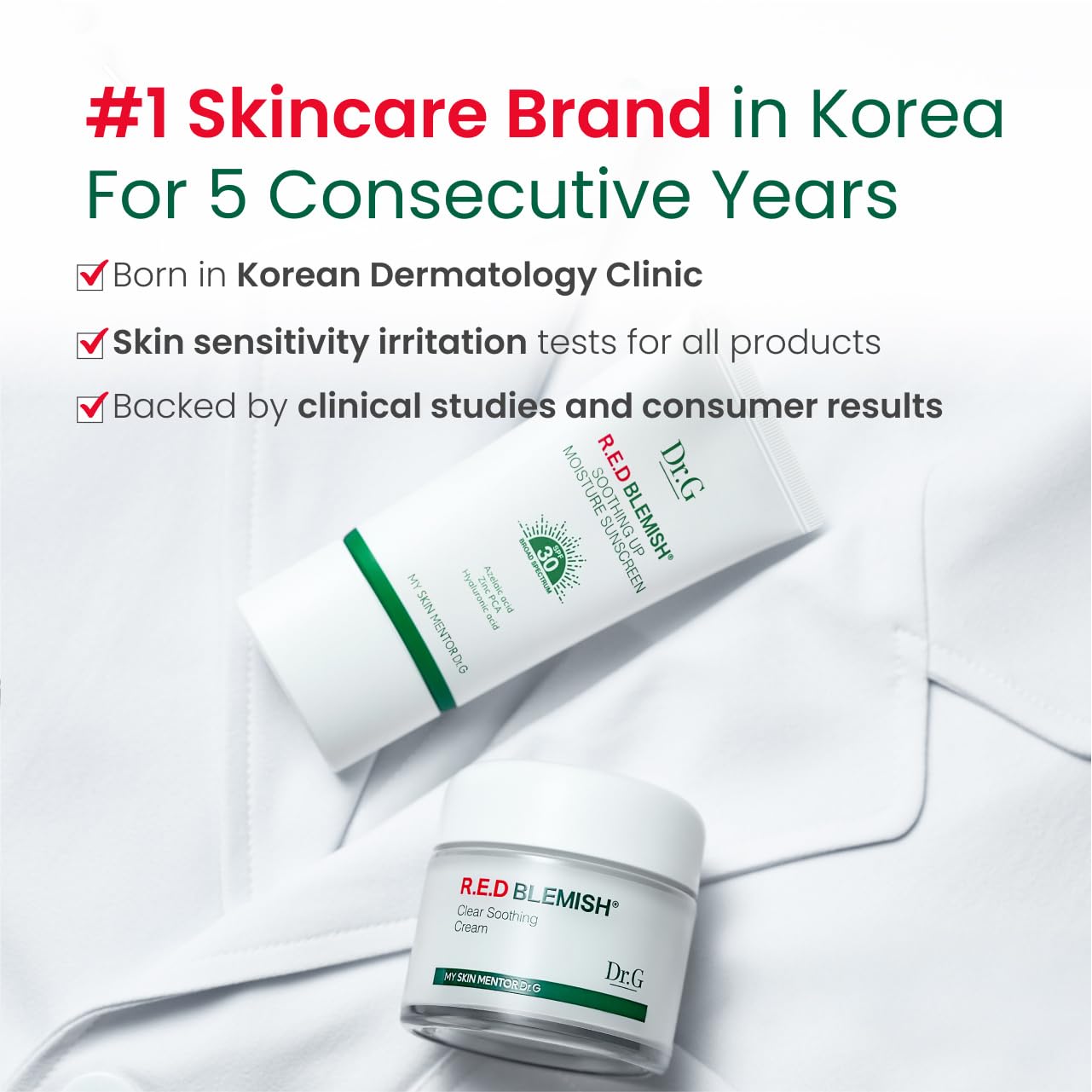 Red Blemish Clear Soothing Korean Moisturizer Face Cream, 70Ml - Cica Cream, Korean Skin Care Moisturizer, Korean Face Moisturizer, Facial Moisturizer, Korean Skincare, K Beauty Skincare Coreano