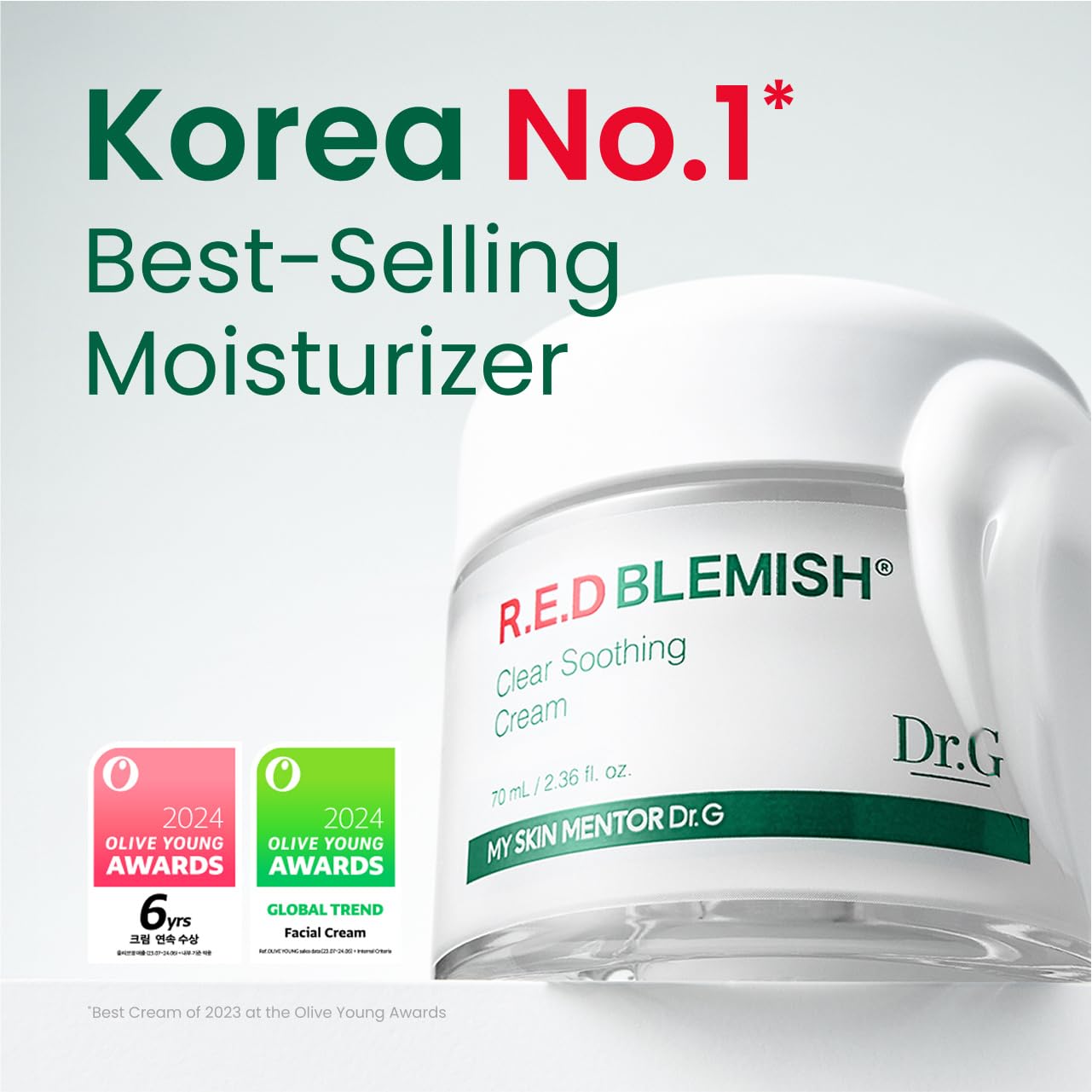 Red Blemish Clear Soothing Korean Moisturizer Face Cream, 70Ml - Cica Cream, Korean Skin Care Moisturizer, Korean Face Moisturizer, Facial Moisturizer, Korean Skincare, K Beauty Skincare Coreano