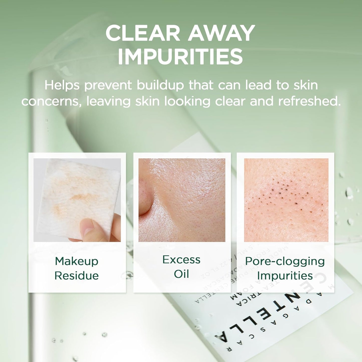 Madagascar Centella Tea-Trica BHA Foam 4.22 Fl.Oz, 125Ml, Professional Cleansing Care and Relief to Acne-Prone Skin